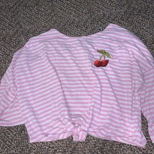 Pink and White Cherry Top